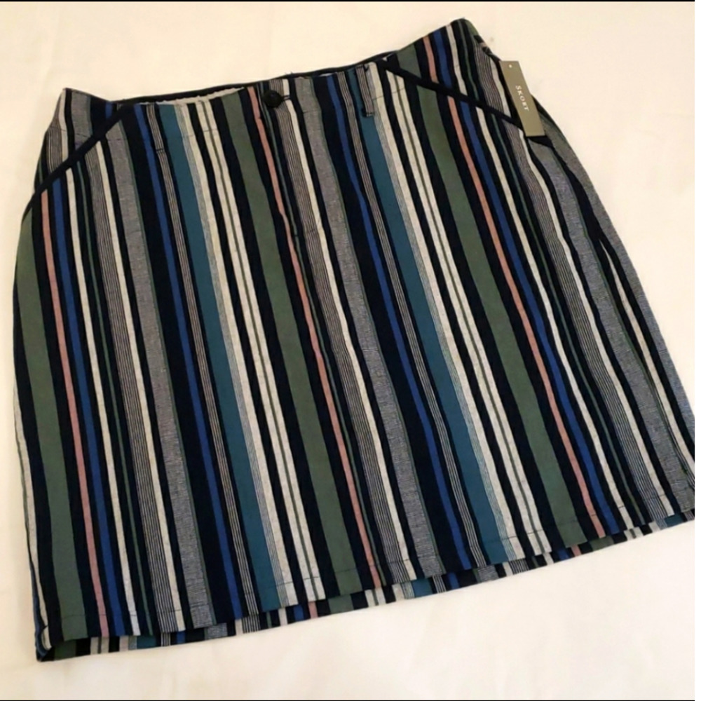 CJ Banks Striped Multicolor Skort Sz 14W